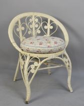 A 1950 Bamboo and Wicker Dressing table Chair