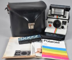 A Vintage Leather Cased Polaroid Land Camera, Polatronic 1000