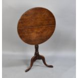 A 19th Century Circular Topped Snap Top Tripod Table, 65cms Diameter