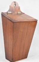 A 19th Century Mahogany Candle Box of Tapering Form with Sloping Hinged Lid, 24cms Wide and 46cms