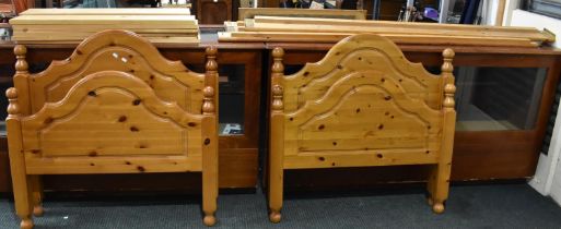 A Pair of Modern Pine Single Bed Frames