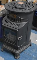 A Cast Metal Provence Gas Heater in the Form of a Wood Burner, 75cms High