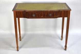 A Mid/Late 20th Century Side Table with Breakfront Single Drawer on Square Tapering Supports, Tooled