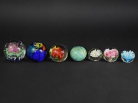A Collection of Various Glass Paperweights to Include Large Examples etc