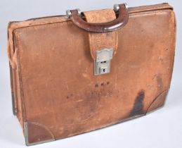 A Vintage Leather Briefcase, Monogrammed RKP
