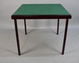 A Modern Square Topped Card Table with Folding Legs, 82cms