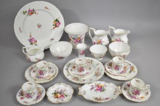 A Collection of Floral Decorated China to Comprise Royal Crown Derby Coffee Cans and Saucers,