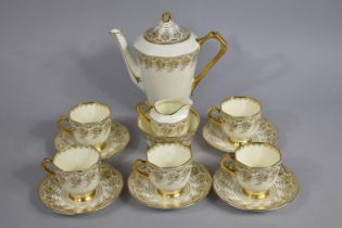 An Art Deco Plant Tuscan China Part Service Decorated with Gilt Foliate and Scrolled Trim on Cream