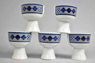 A Set of Five Royal Doulton Tangier Pattern Goblets