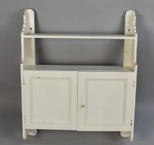 A Painted Wall Hanging Shelf Cupboard Unit, 61cms Wide