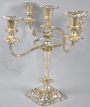 A Mid 20th Century Silver Plated Five Branch Candelabra, 34cms High