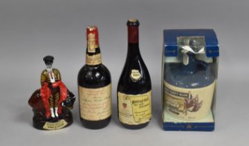 A Commemorative Ceramic Decanter, Lambs Navy Rum HMS Victory together with a Spanish Liqueur 1985