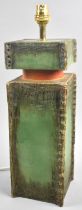 A Vintage Italian Ceramic Table Lamp by Fratelli Fanciullacci of Rectangular Form, 40cms High