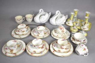 A Collection of Various English and Continental Ceramics to Comprise Edwardian Floral Burst and Gilt