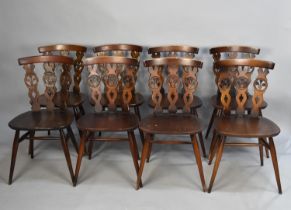 A Collection of Five Ercol and Three Similar Dining Chairs