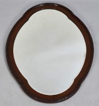 A Mid 20th Century Mahogany Framed Oval Wall Mirror, 82cms Wide