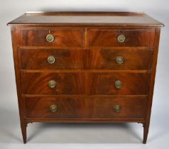 An Edwardian Mahogany Bedroom Chest of Two Short and Three Long Drawers, Galleried Back, 114cms Wide