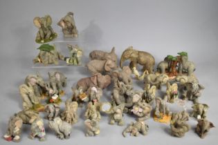 A Large Collection of Various Tuskers Elephant Ornaments