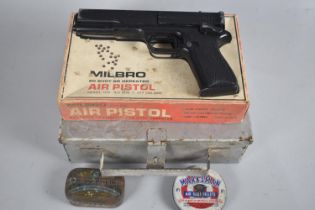 A Metal Case Containing Milbro 20 Shot BB Repeater Air Pistol Model G10 .177 Cal, with Original