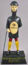 A Reproduction Cast Metal Guinness Bar Top Charity Box in the Form of Soldier with Stick, 35cms