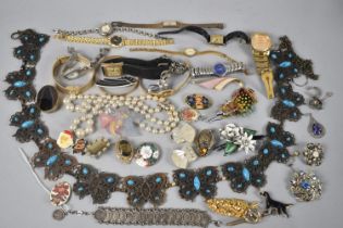 A Collection of Various Ladies and Gents Wrist Watches, Costume Jewellery Etc