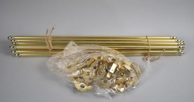 A Collection of Modern Brass Stair Rods and Fittings, 56cms Long