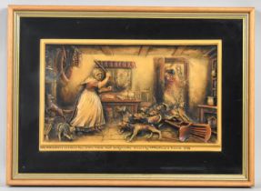 A Vintage Osborne Framed Plaque, Entitled "Adventures of a Tamed Fox at the White Hart, Bridgewater,