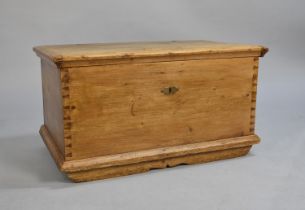 A Mid 20th Century Stained Pine Lift Top Blanket/Tool Box, 80cms Wide