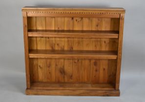 A Pine Two Shelf Open Bookcase, 145cms Wide