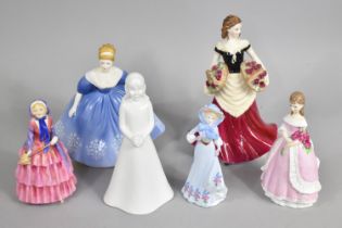 A Collection of Figures to Comprise Royal Doulton "Biddy" HN1513 (Early Backstamp), Coalport Lady