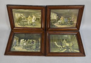 A Set of Four Edwardian Oak Framed Prints after Dovaston, 44cms by 34cms