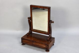 A Victorian Mahogany Swing Dressing Table Mirror with Rectangular Plinth Base having Two Drawers,