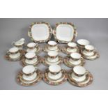 An Early/Mid 20th Century Aynsley Rose Trim Decorated Tea Set to Comprise Eleven Cups, Thirteen