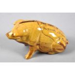 A Ewenny Pottery Glazed Piggy Bank Inscribed 'Take Care of the Pence. The Pounds will Take Care of