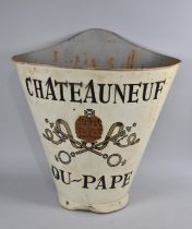 A Vintage Painted Metal French Grape Pickers Knapsack for Chateauneuf Du Pape, 61cms High