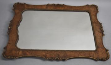 A Nice Quality Burr Walnut and Gilt Edged Rectangular Wall Mirror, 72x92cms