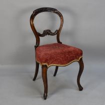A Late Victorian Balloon Back Ladies Chair with Cabriole Front Supports