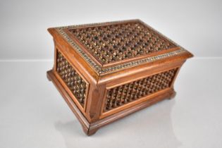 A 19th Century Moorish or Persian Hardwood Box, The Top with Mother Of Pearl Banding, The Sides