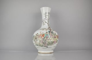 A Chinese Republic Period Vase of Bottle Form with Globular Body and Flared Neck decorated in the