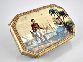 An 18th Century Anglo Indian Colonial Box of Rectangular Form, The Lid with Painted Silk Panel Under