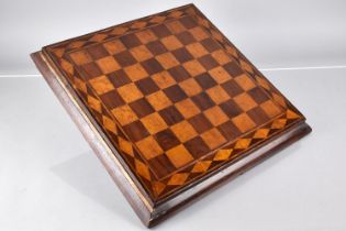 A 19th Century Inlaid Mixed Wood Chess Board with Rosewood and Maple, 41cm Square