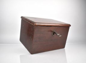 An Early 19th Century Mahogany Box with Hinged Lid with Original Lock and Key, 30x22x19cm High