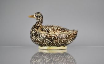 An Early 19th Century Prattware Type Duck Egg Crock/Box with Sponge/Splatter Ware Decoration in