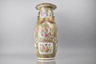 A 19th Century Qing Period Chinese Famille Rose Medallion Vase Decorated in the Usual Manner with