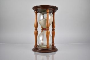 A Mid/Late 20th Century Mahogany Hourglass in the Georgian Style By Ottigson's, To Measure 1 Hour,
