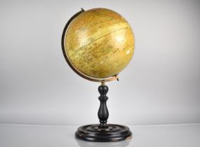 An Early 20th Century 'Geographia' 10 inch Terrestrial Globe on Turned Wooden Ebonised Stand, 46cm