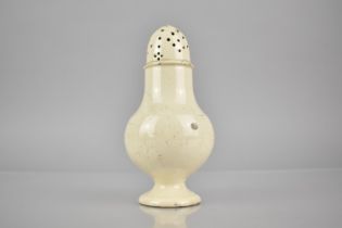 A Late 18th Century George III Leeds Creamware Sugar Sifter, 13cm High