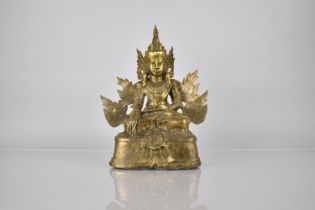 A Cast Bronze Sino Tibetan Study of Seated Deity, 30cms High