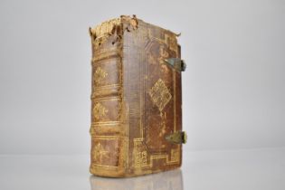 A 1705 Edition of Breviarium Romanum, Gilt Decoration to Leather Bindings and with Two Brass Clasps,