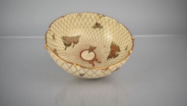 A Japanese Meiji Period Satsuma Bowl Decorated with Netted Butterflies, Seal Mark to Base, 12cms